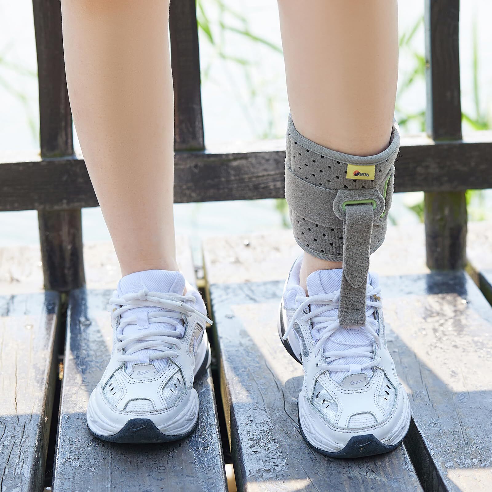 Ankle Support Drop Foot Brace Adjustable Wrap Compression for Walking Lifting