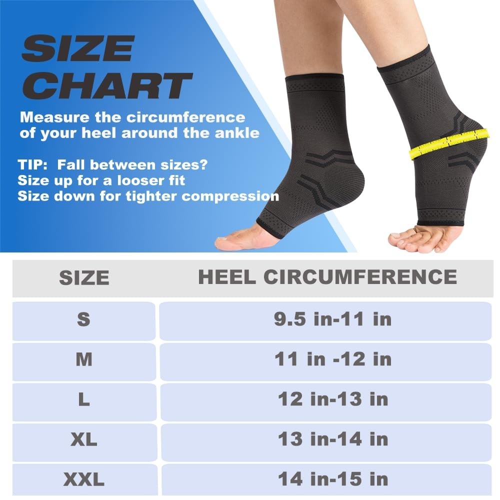 Large Adjustable Ankle Brace for Men & Women – Compression Sleeve & Wrap Support