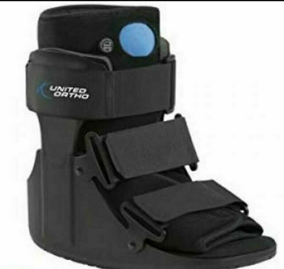 United Ortho Short Air Cam Walker Fracture Boot MEDIUM, Black,New
