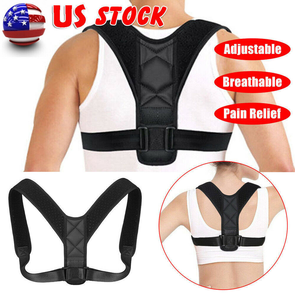 Posture Corrector Upper Back Support Shoulder Clavicle Adjustable Brace Belt USA