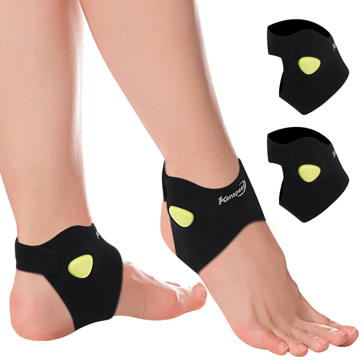 2 PACK Ankle Brace for Women & Men with Dual-Density Foam Pads & Adjustable Arch