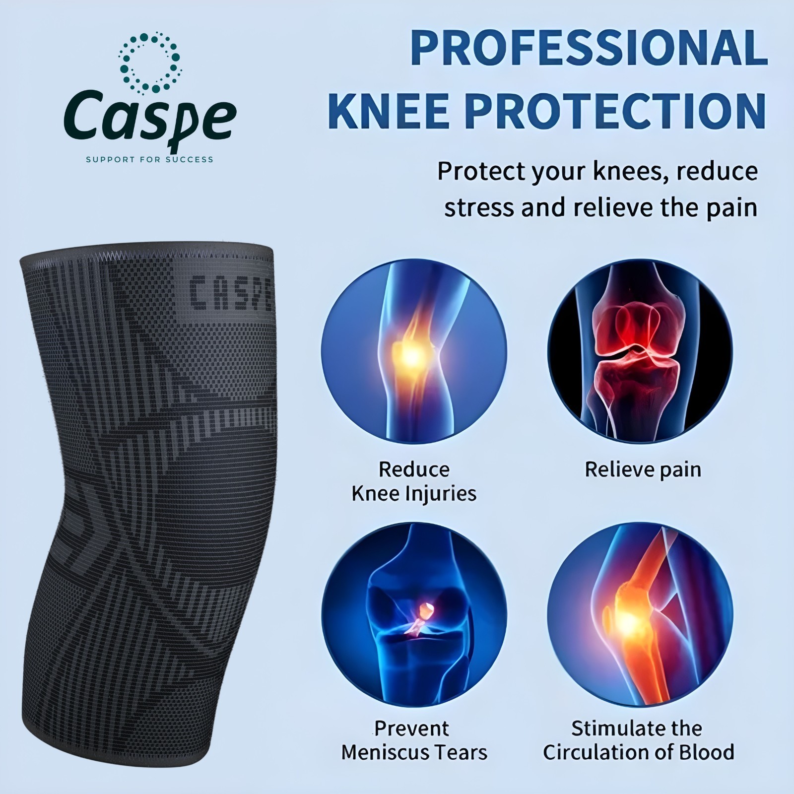2 Knee Sleeve Compression Support Knee Braces Sport Joint Arthritis Pain Relief