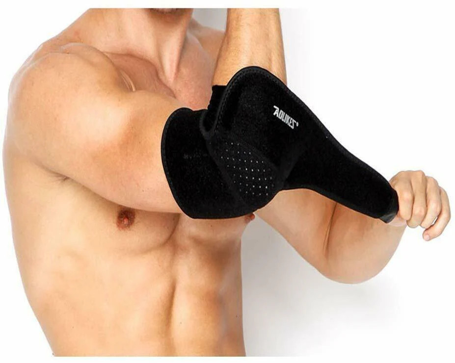 Elbow Brace Support, Adjustable Portable for Home Travel (Black)