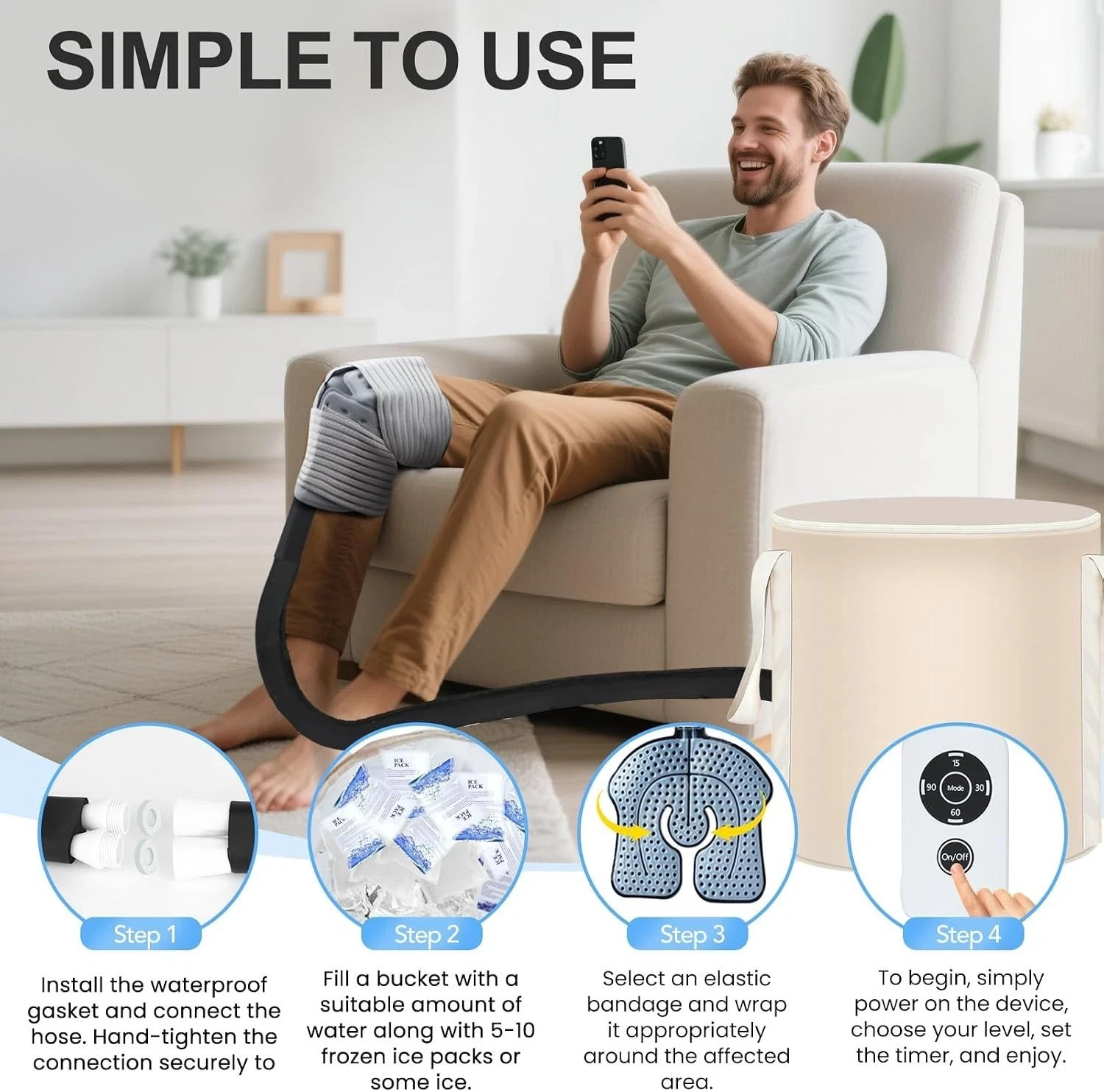 Ice Cold Therapy Machine – Portable – Knee Shoulder Ankle Recovery
