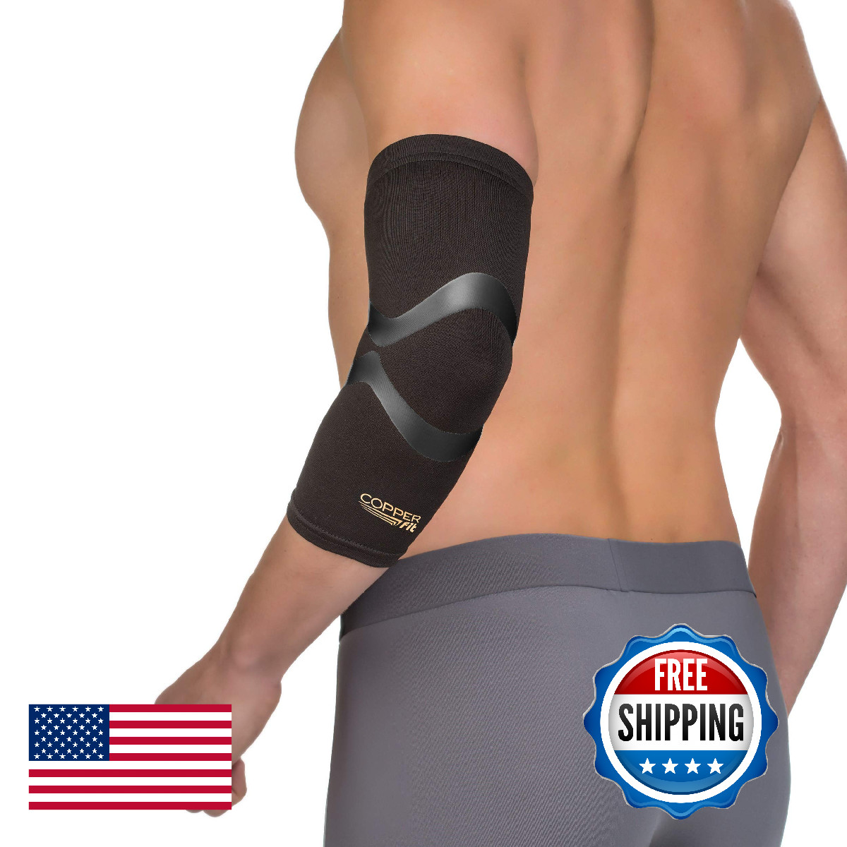 Copper Fit Cfproel Pro Series Performance Compression Elbow Sleeve Black Copper