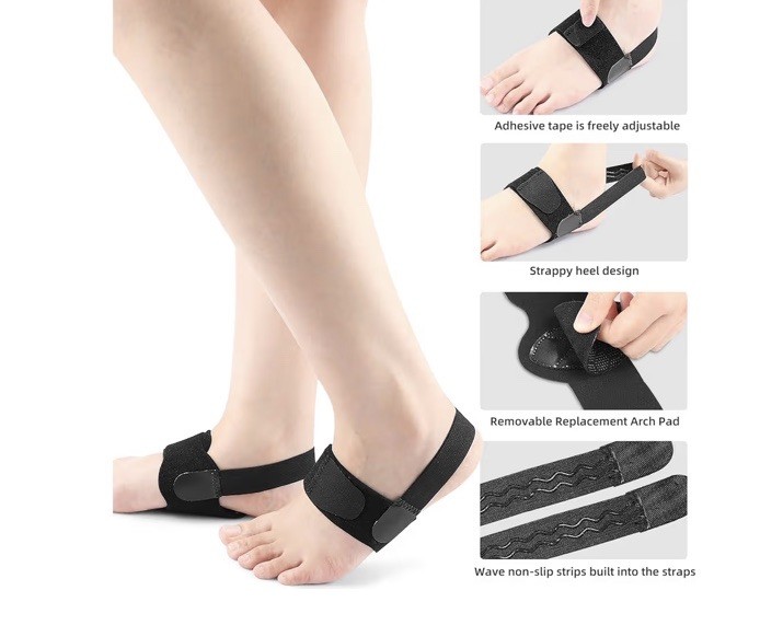 Foot Care Arch Support Compression Plantar Fasciitis Sleeve Pair NEW