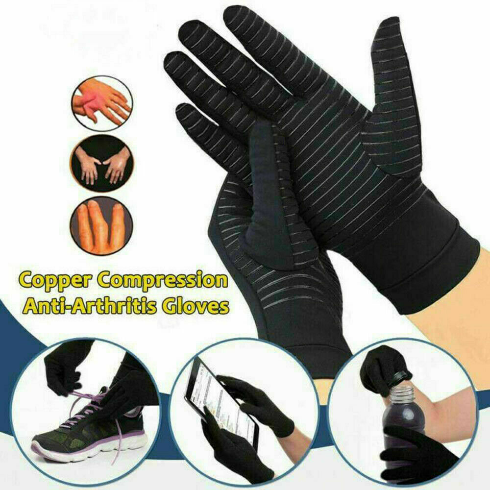 Copper Infused Compression Arthritis Gloves Rheumatoid Joint Pain Relief Hand US