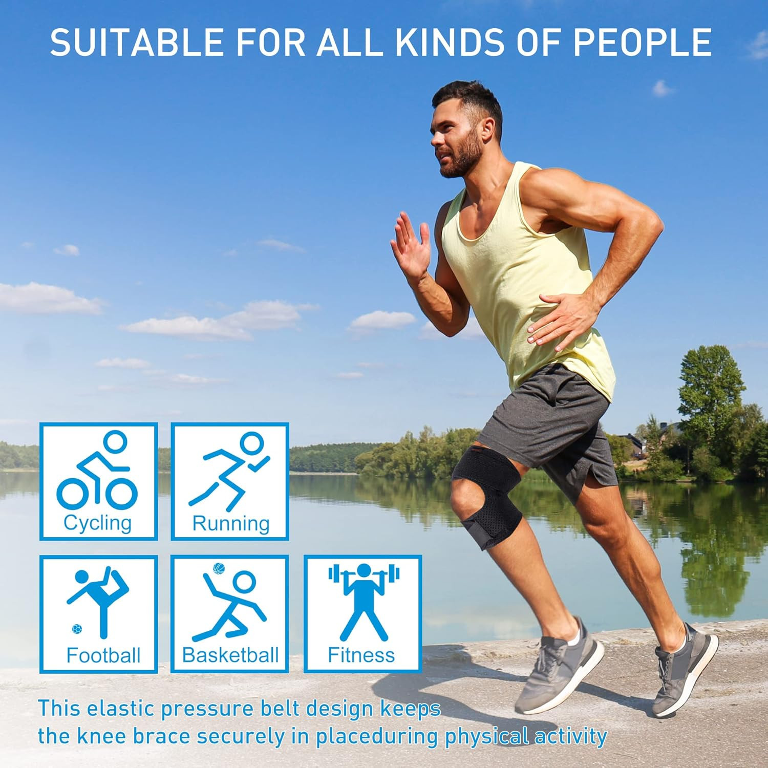 Plus Size Knee Brace for Knee Pain Women and Men Patellar Tendon Support Stra…