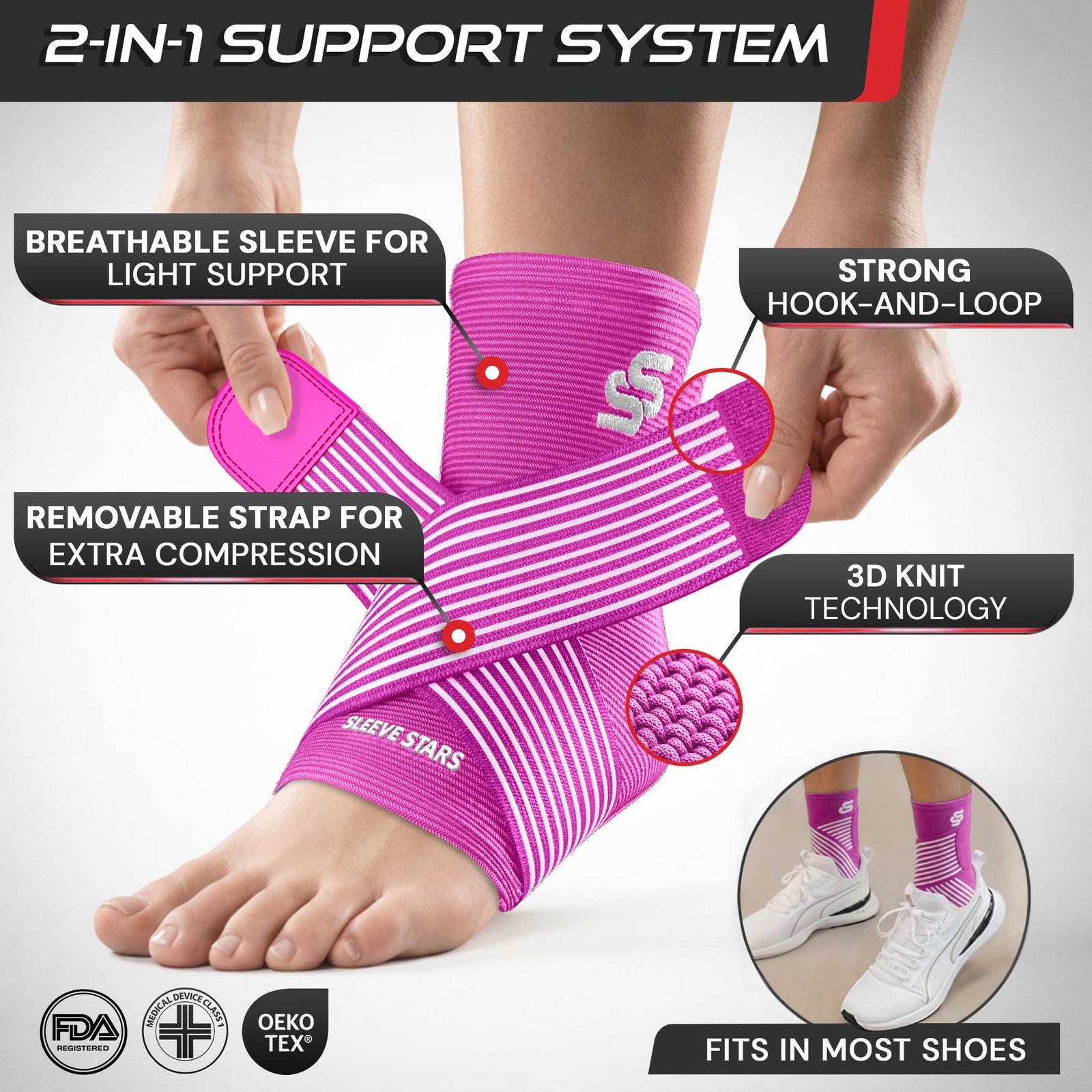 Sleeve Stars Ankle Brace for Women & Men, Ankle Wrap for Sprained Ankle, Comp…