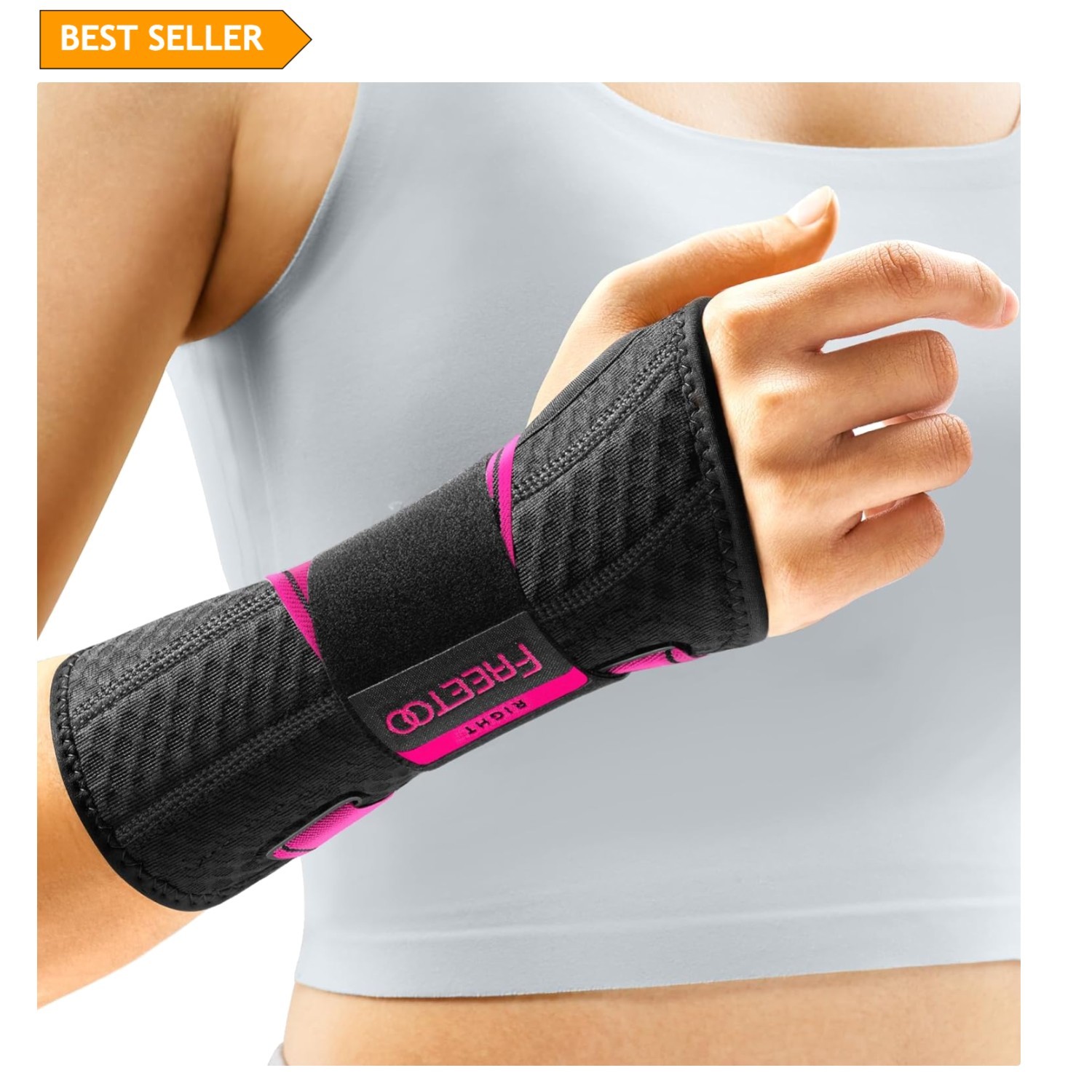 Adjustable Rigid Hand Brace for Right Wrist – Arthritis & Sprain Support S/M