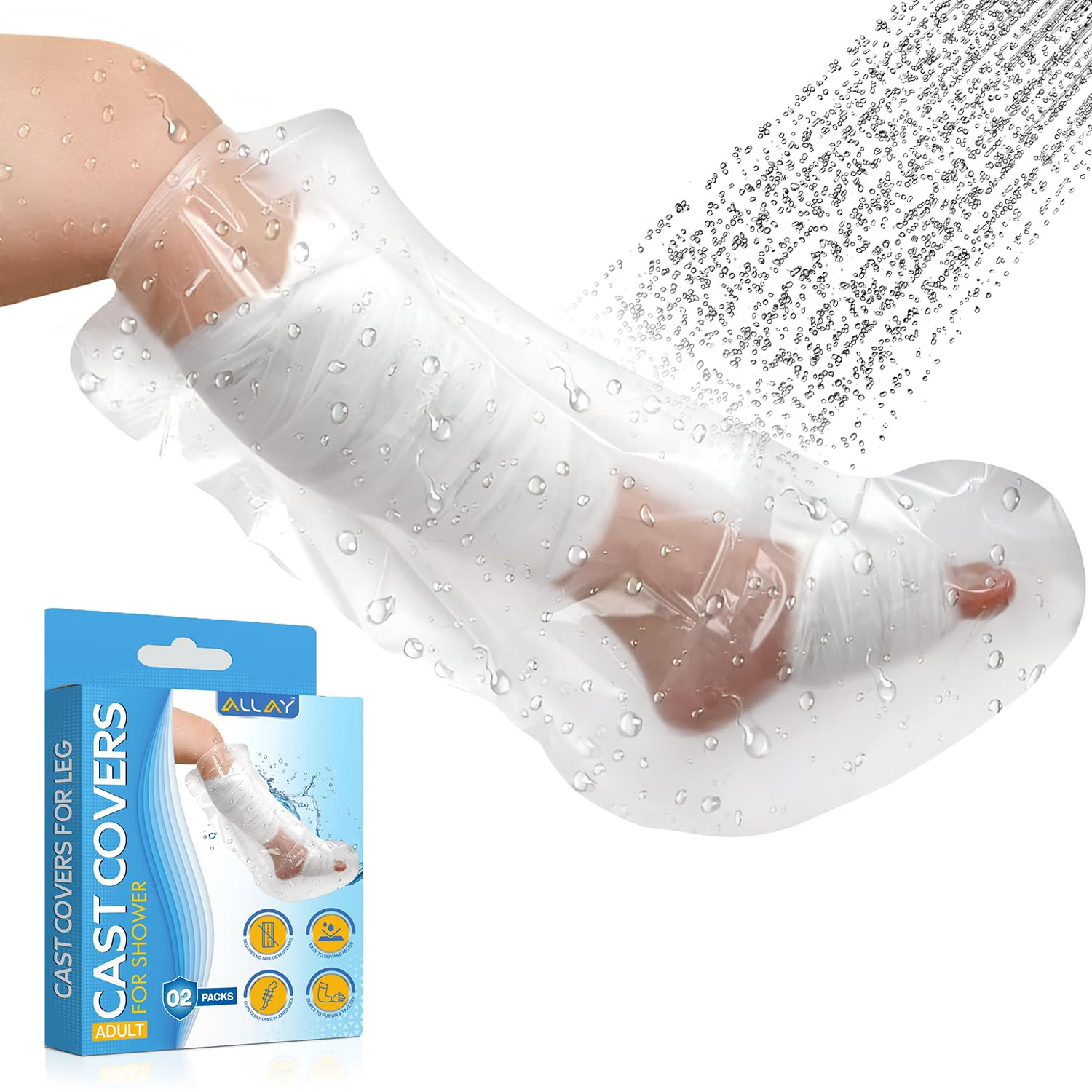 Cast Covers for Shower Leg – 2Pcs Leg Cast Cover for Showering – Watertight Seal