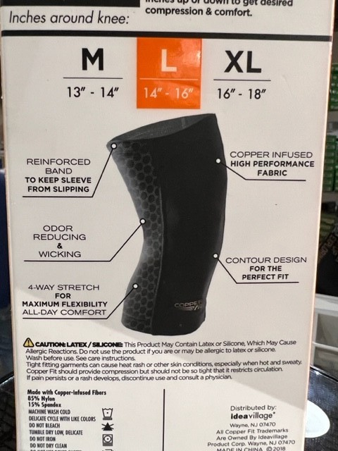 Copper Fit Unisex-Adult’s Freedom Knee Compression Sleeve, black, Large