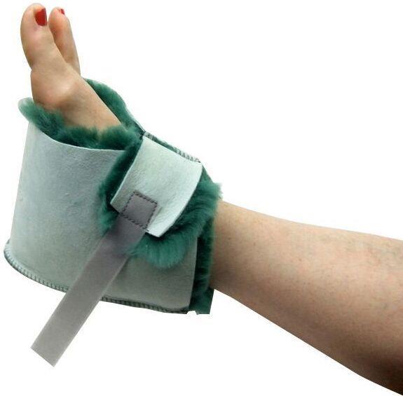 Medical Sheepskin Heel Protector Boot Green Sheep Skin Wool Foot Pressure Pad