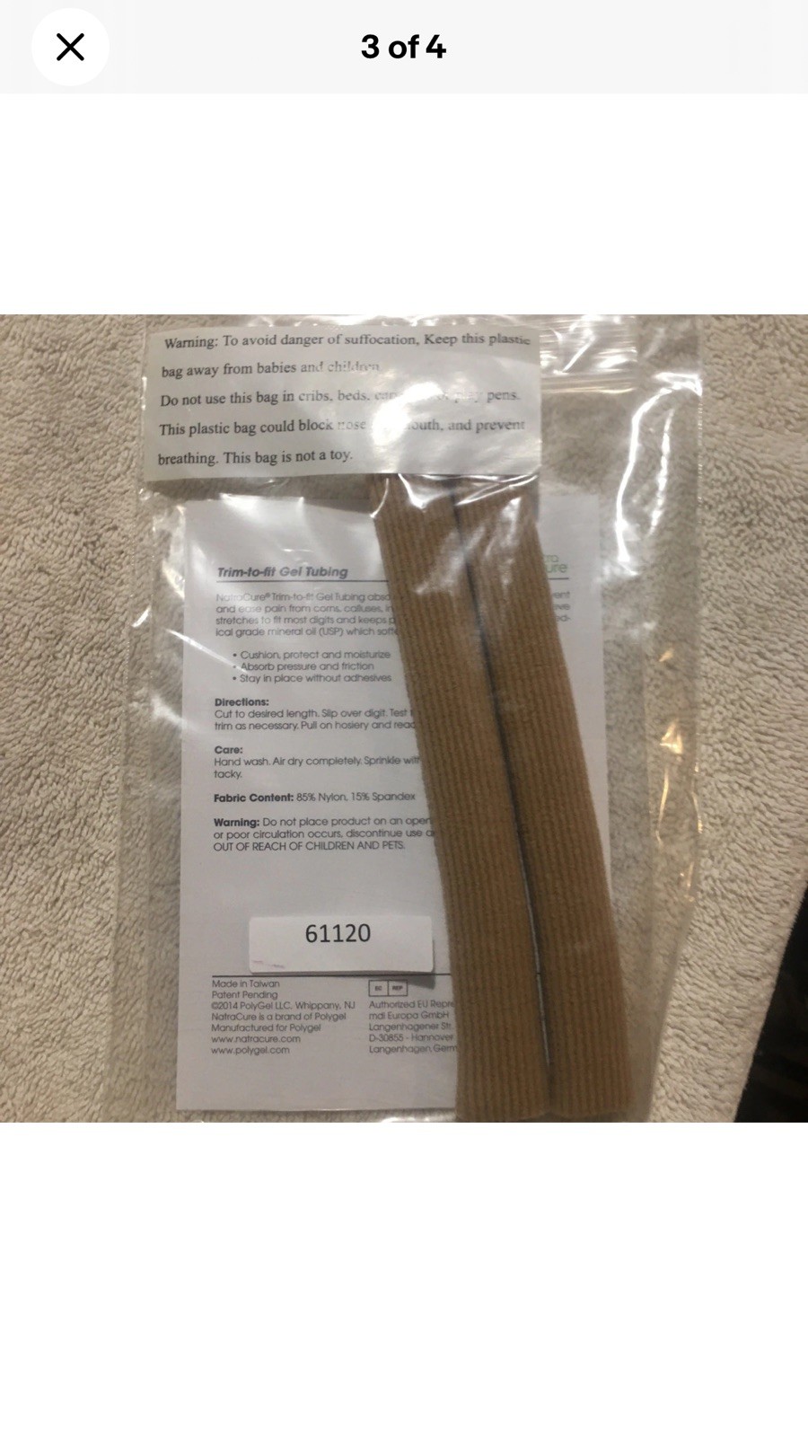 NatraCure Trim-to-Fit Gel Tubing absorbs pressure & friction help ease Pain
