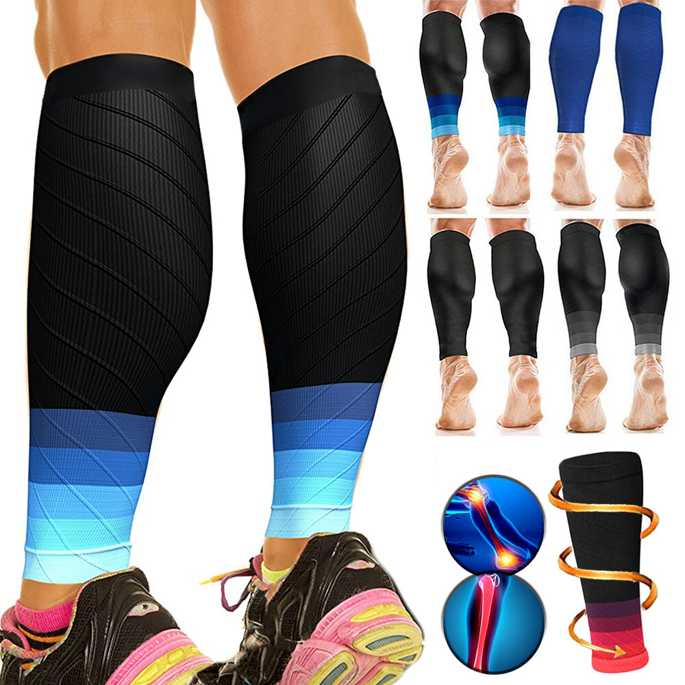 Calf Sleeve Leg Support Brace Compression Socks Stockings Varicose Shin Splint