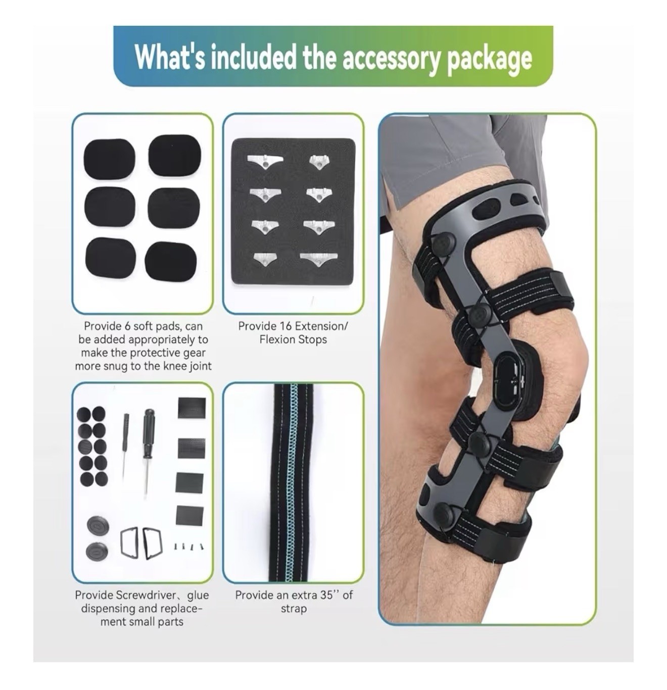 Komzer ACL Knee Brace for Ligament Injuries Sports Arthritis Left Extra large