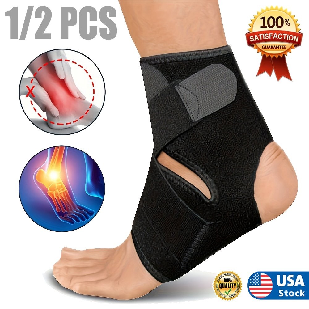 Ankle Support Brace, Breathable Adjustable Wrap, 1/2 Pack For Men & Women Sports