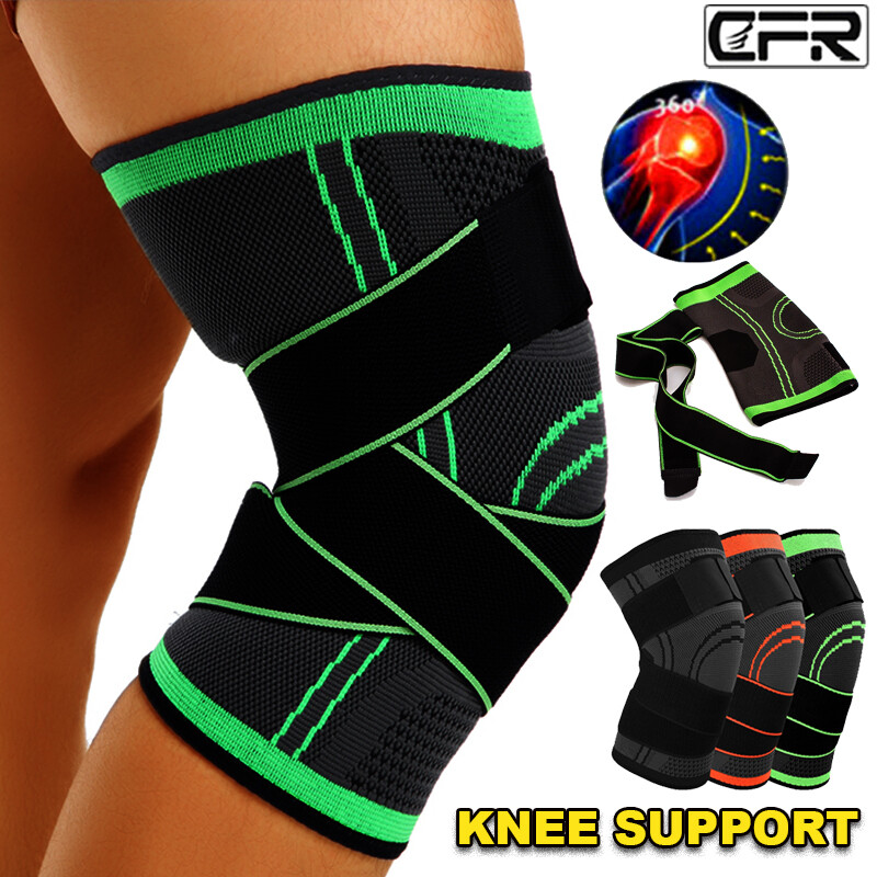 Knee Sleeve With Strap Compression Brace Support Gym Joint Pain Arthritis Relief
