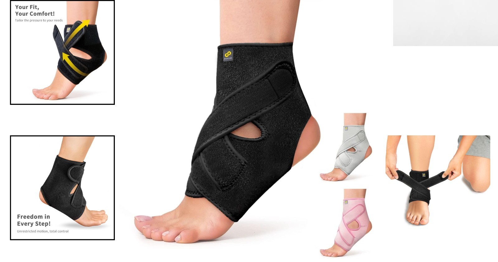 Lightweight Adjustable Ankle Support for Men & Women – Ideal for Sports Injuries