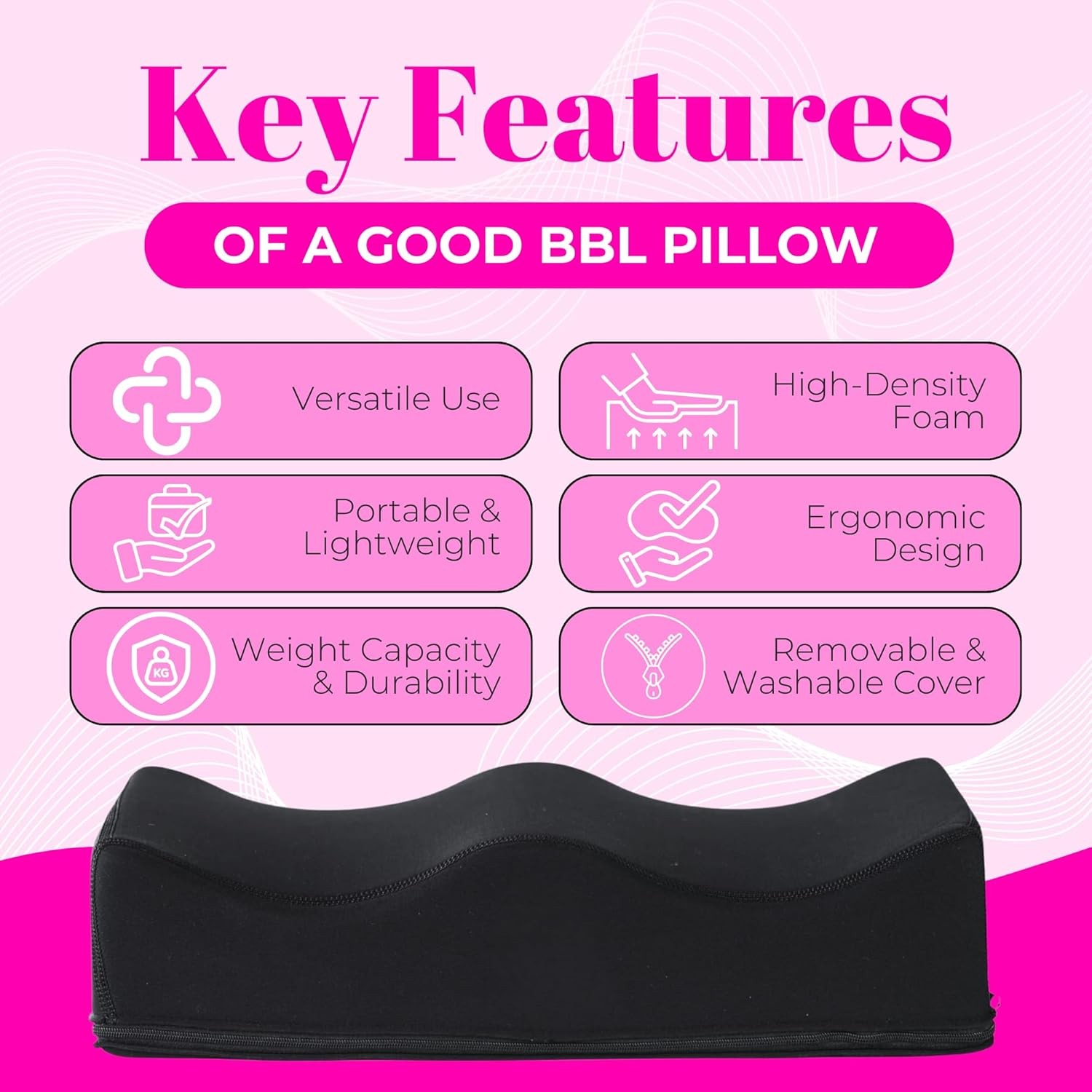 BBL Pillow After Surgery Lifting Cushions Butt Cushion Long Sitting W/ Lipo Foam