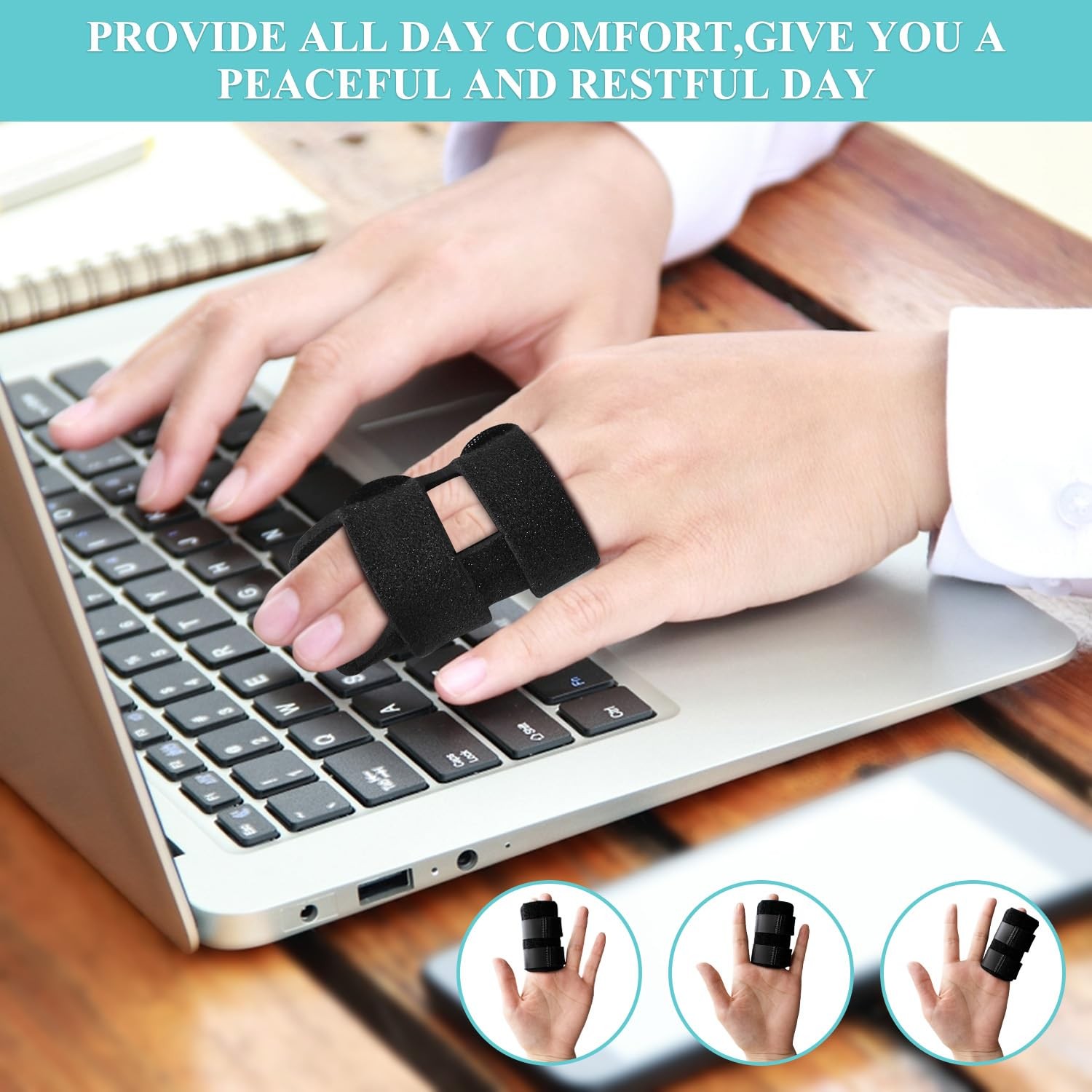 Upgraded Trigger Finger Splint with 2 Metal Support Bars, Adjustable Finger B…