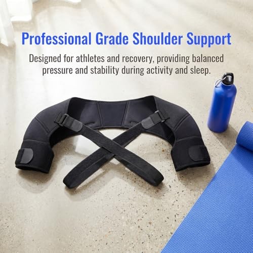 Adjustable Double Shoulder Brace for Women and Men,Black Shoulder Brace for