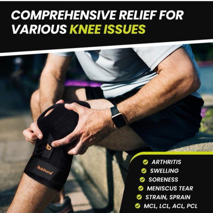 Knee Support with Stays and Cross Straps Meniscus Support Kneecap Stabilizer New