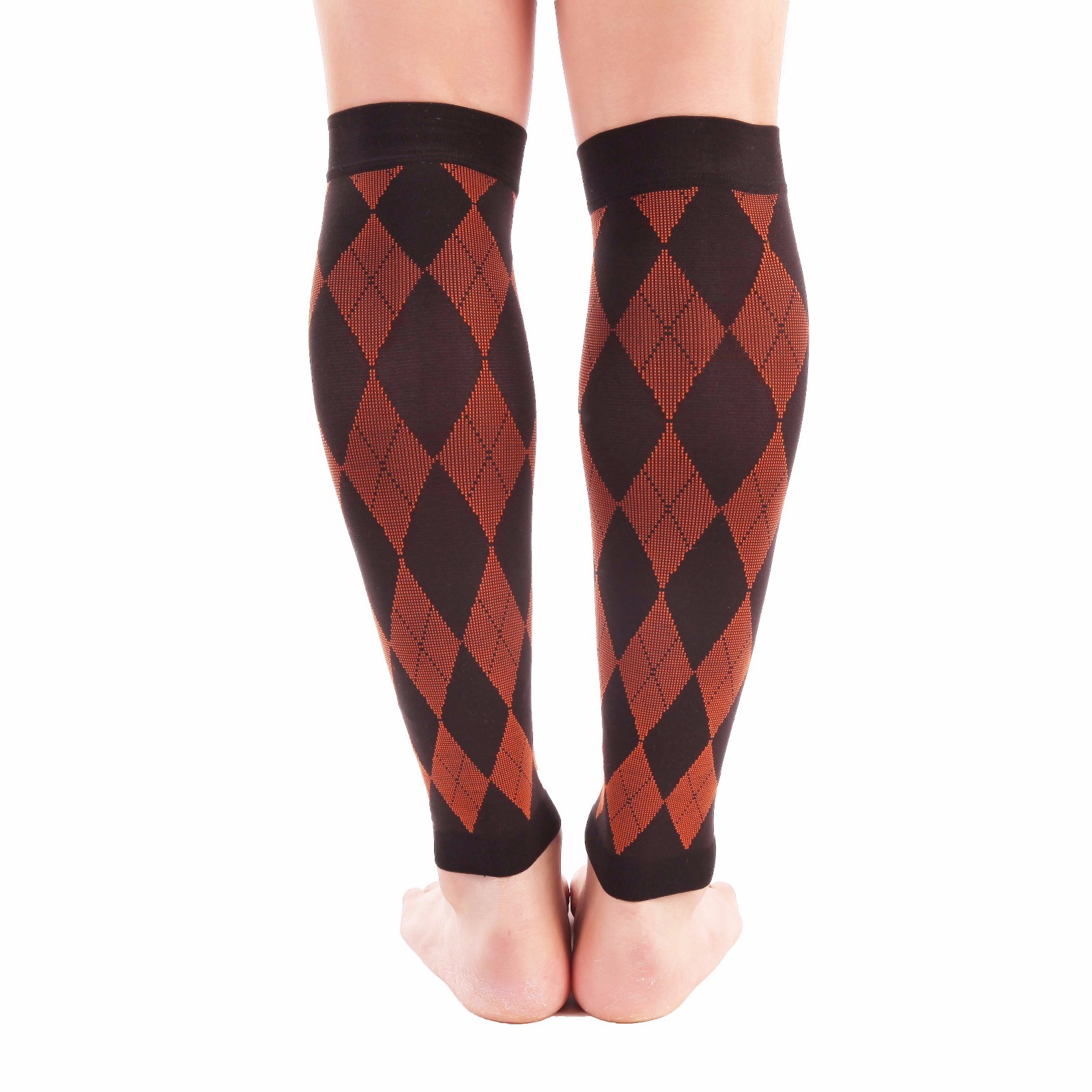 Doc Miller Calf Compression Sleeve Recover Varicose Veins 20-30mmHg BLACK/ORANGE
