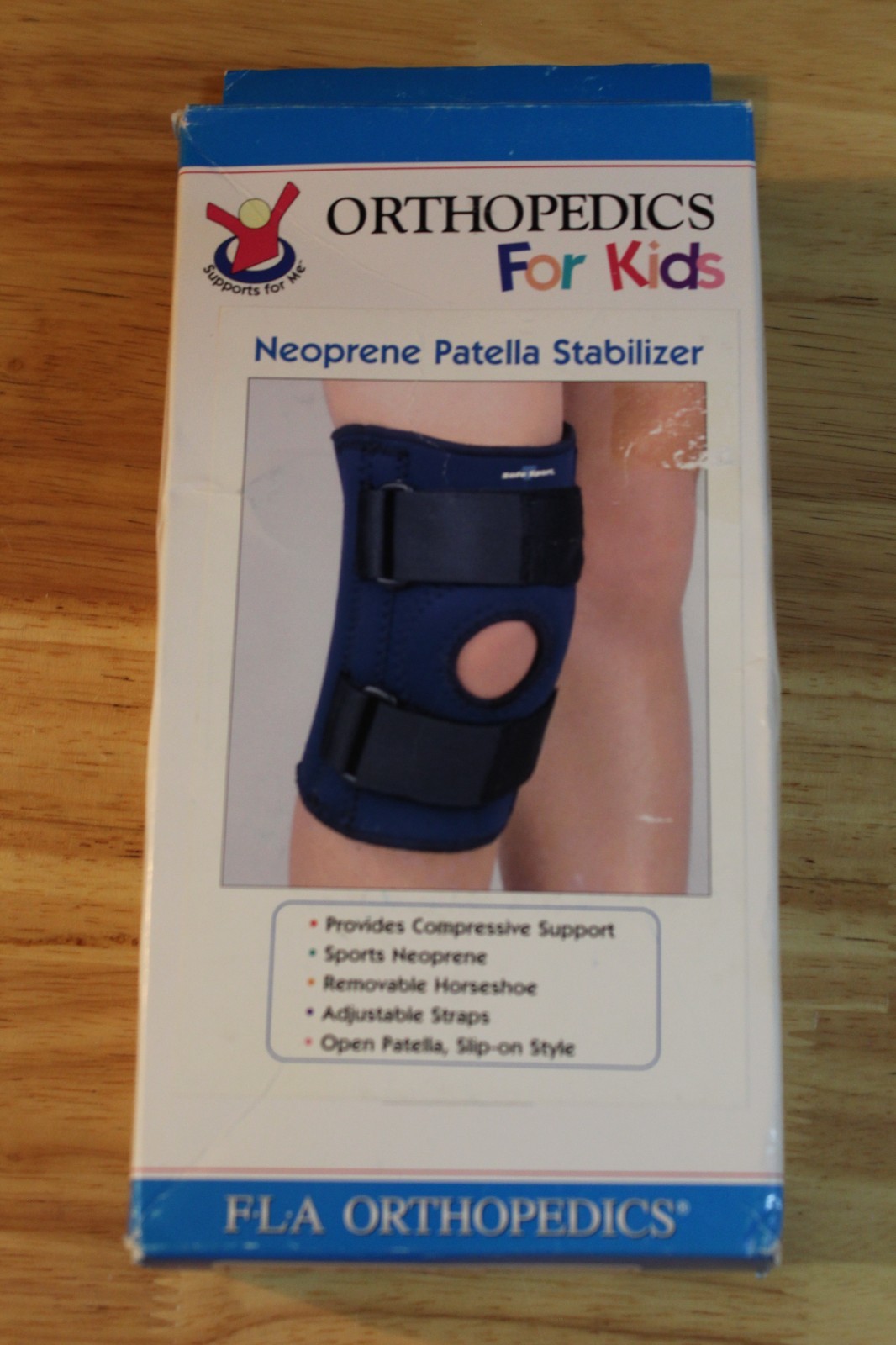 FLA Orthopedics for Kids Neoprene Patella Stabilizer-Pediatric/Large-Blue-NEW