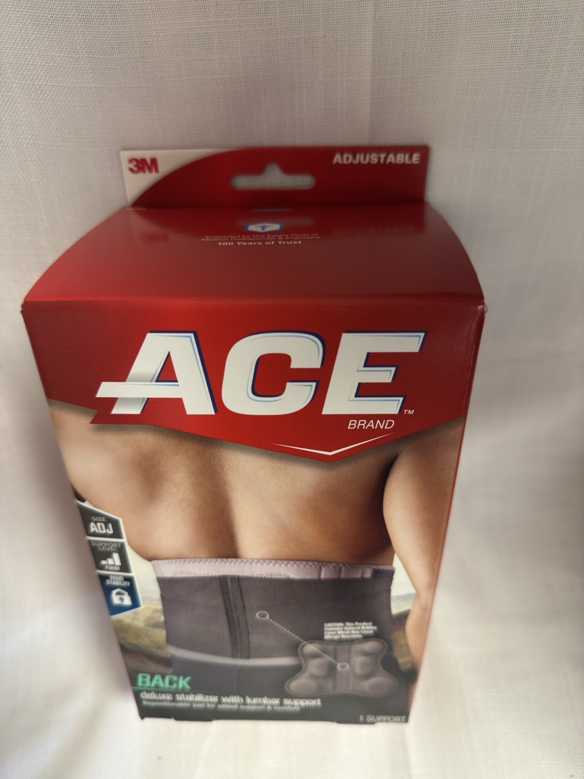 ACE Back Deluxe Stabilizer With Lumbar Support (Gray) One Size Adjustable
