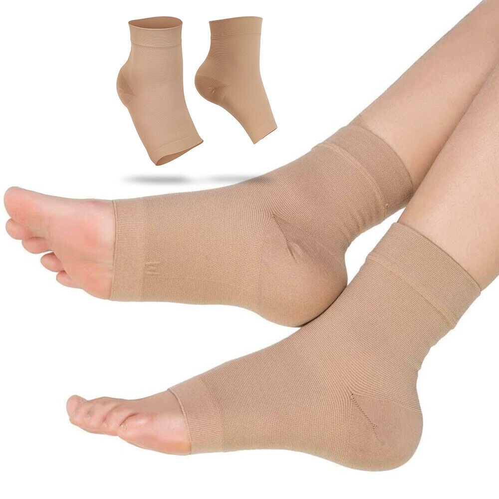 1Pair Ankle Brace Compression Sleeve Support Socks Foot Fasciitis Pain Relief