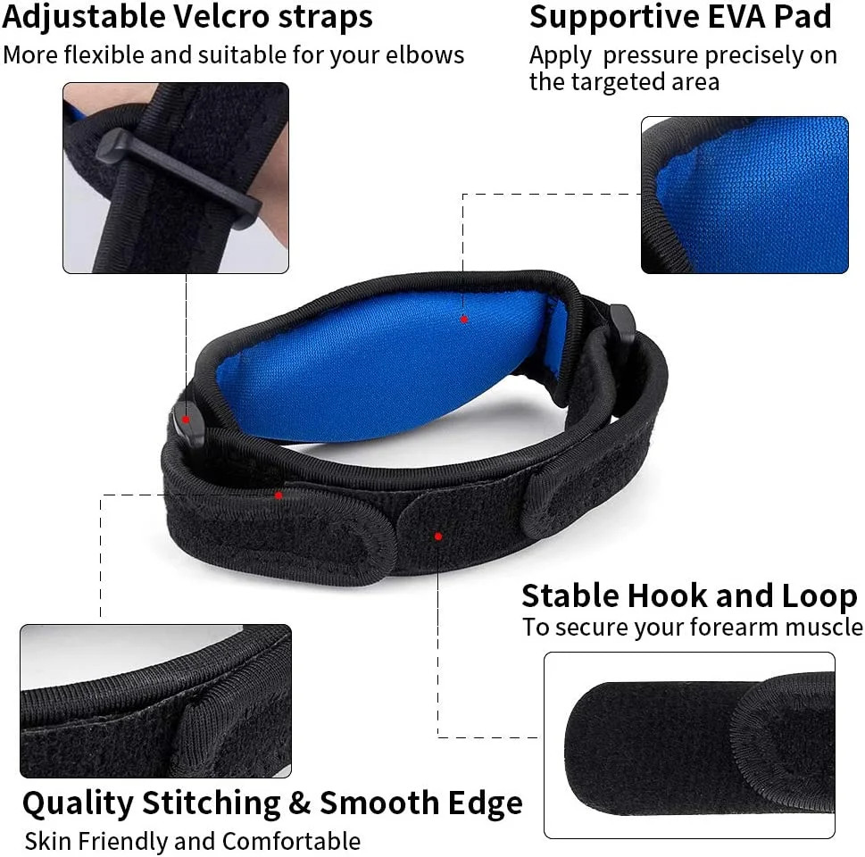 Tennis Elbow Brace for Men and Women, Adjustable Elbow Support Strap wit