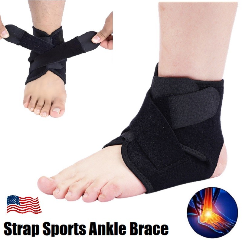2×Adjustable Ankle Support Compression Strap Achilles Tendon Brace Sprain Sports