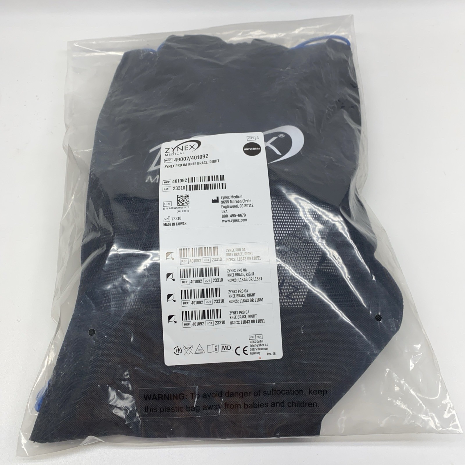 Zynex Medical Pro OA Knee Brace Right L1843 or L1851