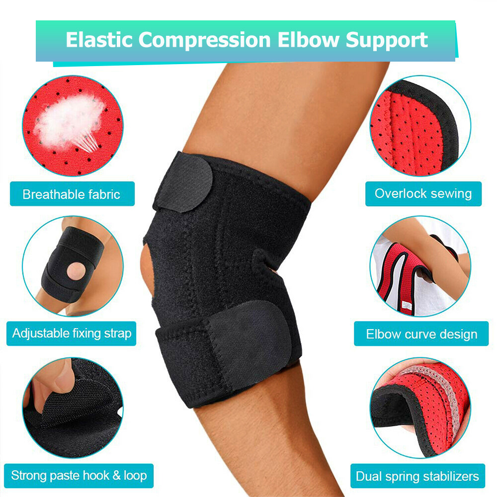 Women Men Sports Elbow Brace Support Arthritis Tendonitis Arm Joint Pain Straps