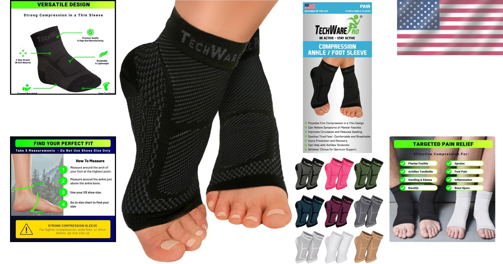 Comfortable Ankle Support Sleeve for Achilles Tendonitis & Joint Pain Relief