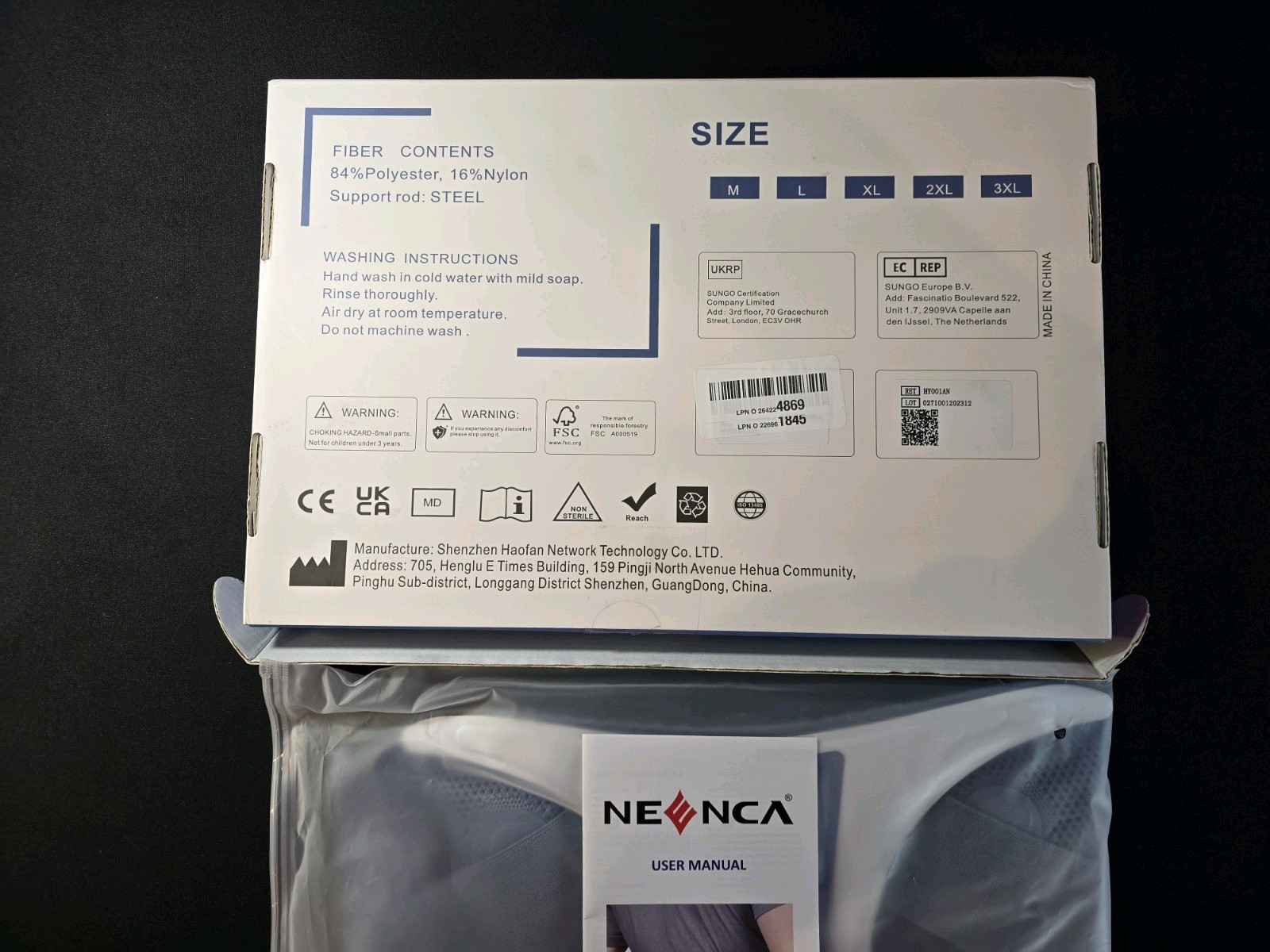 NIB NEENCA Back/Waist Brace Bionic Support System Blue Size Large (Medium)