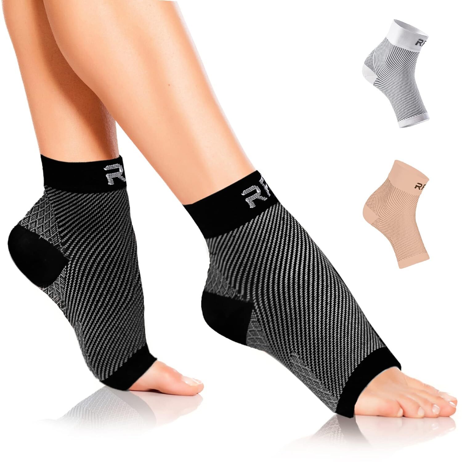 Plantar Fasciitis Socks Ankle Brace Support Toeless Sleeve for Tendonitis Relief