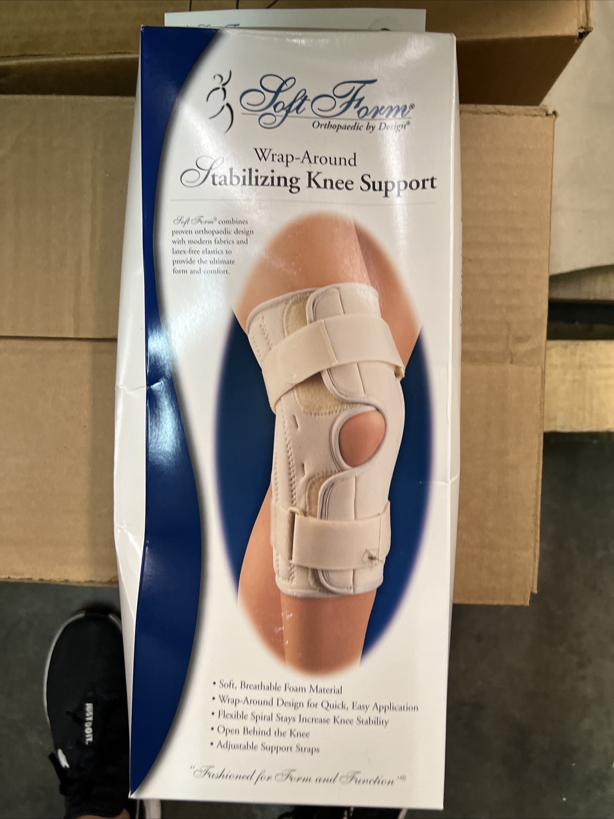 FLA Soft Form Wrap-Around Stabilizing Knee Support Beige Small