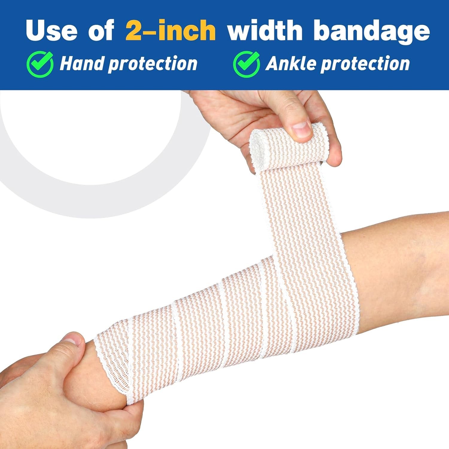Premium 4 Pack Elastic Compression Bandage Wraps Latex-Free for Legs & Body