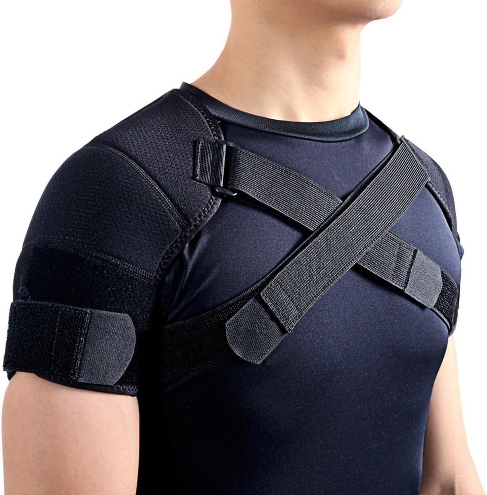Double Shoulder Support Brace Strap Wrap Neoprene Protector,L