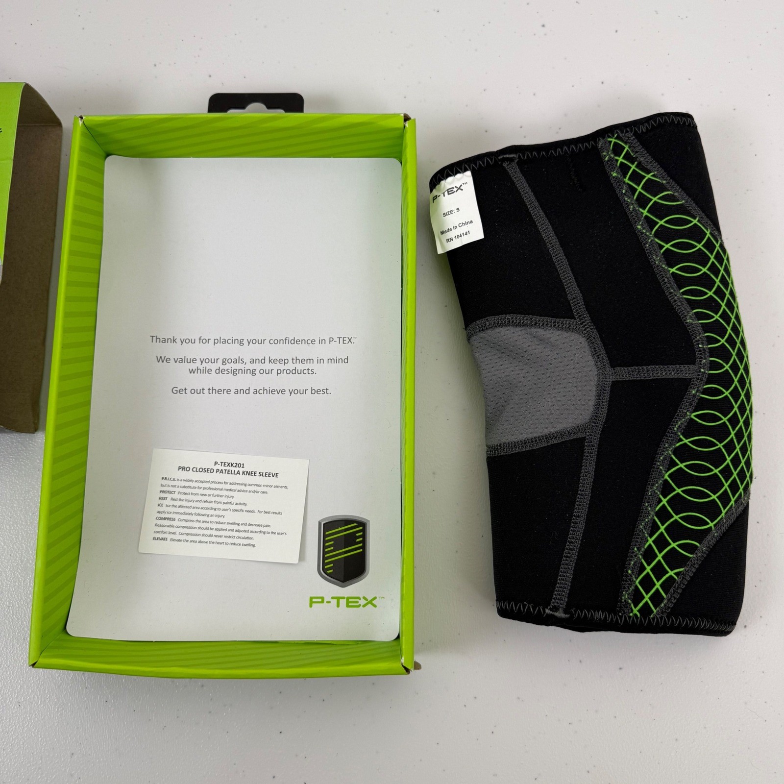 P-TEX Pro Closed Patella Knee Sleeve Small Support P-TEXK201 Compression