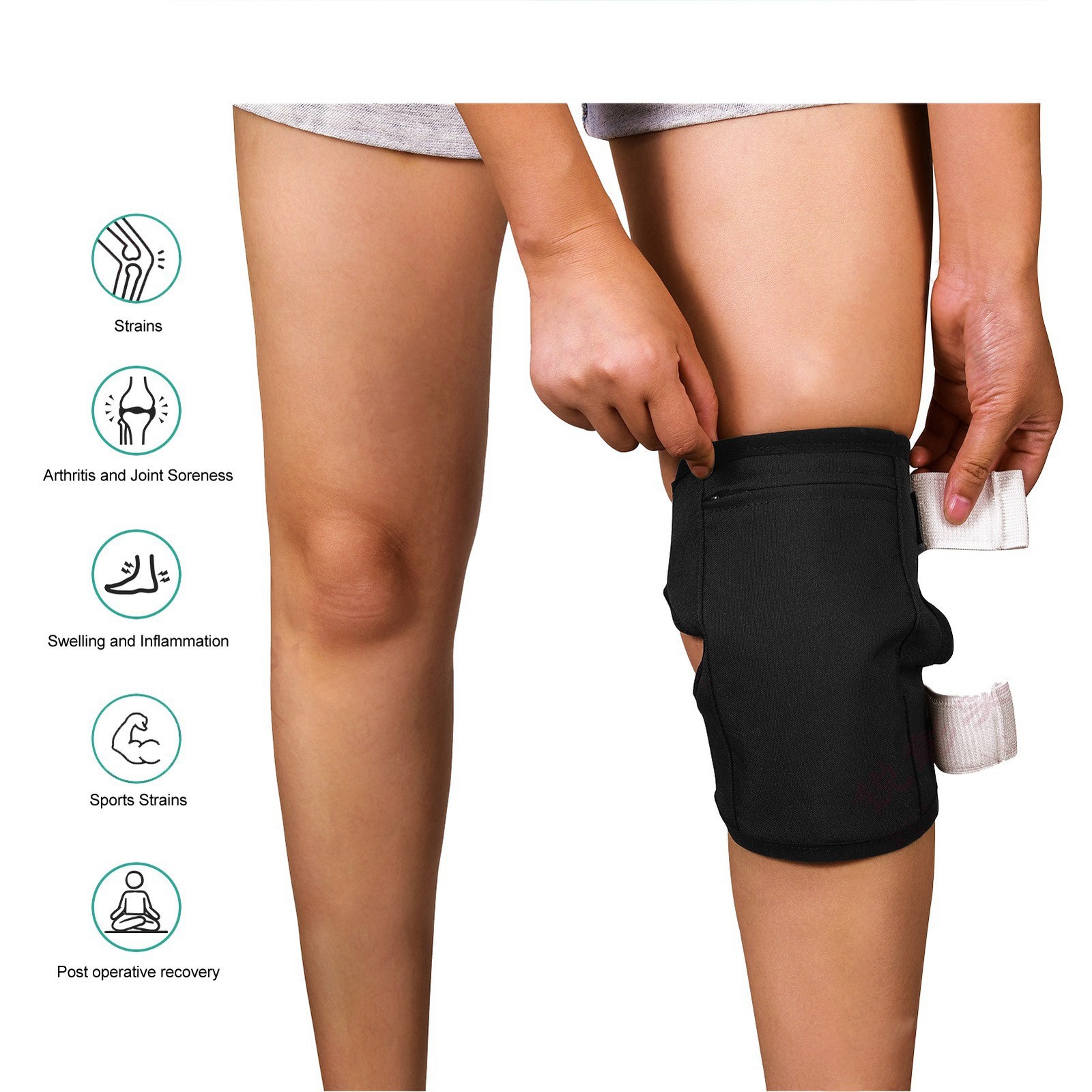 Thigh Compression Wrap Water Resistant Lightweight Breathable Knee Brace For