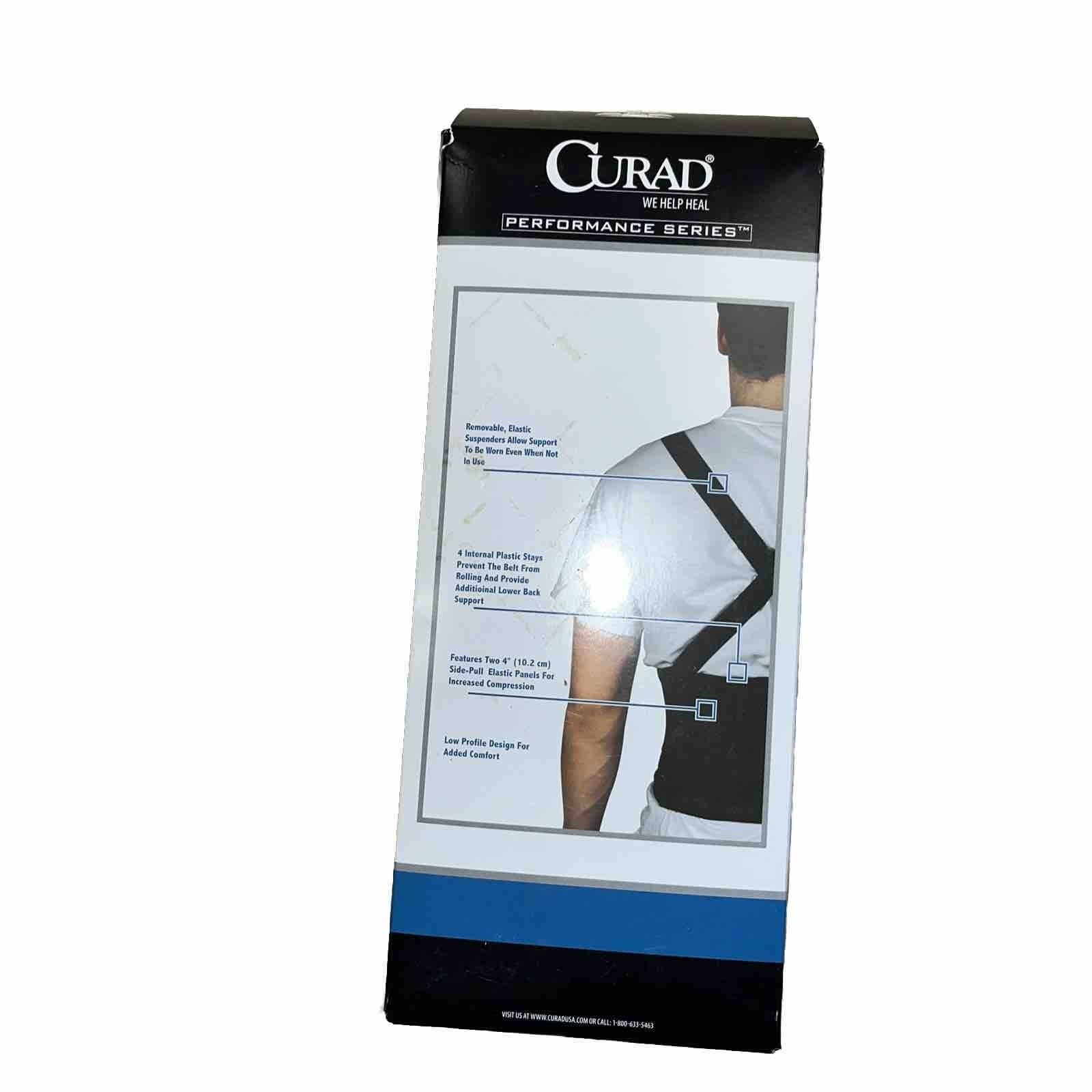 New Curad Performance Series Back Support Suspenders Muscle Weakness Black L