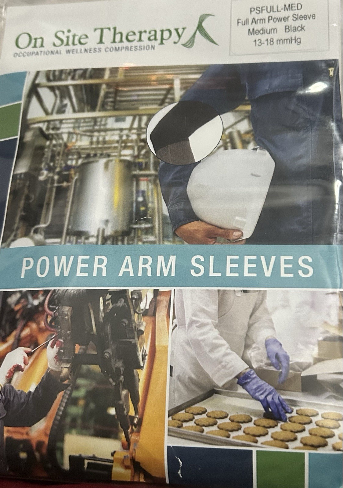 On Site Therapy Full Arm Power Compression Sleeves Medium Black 1 Pair