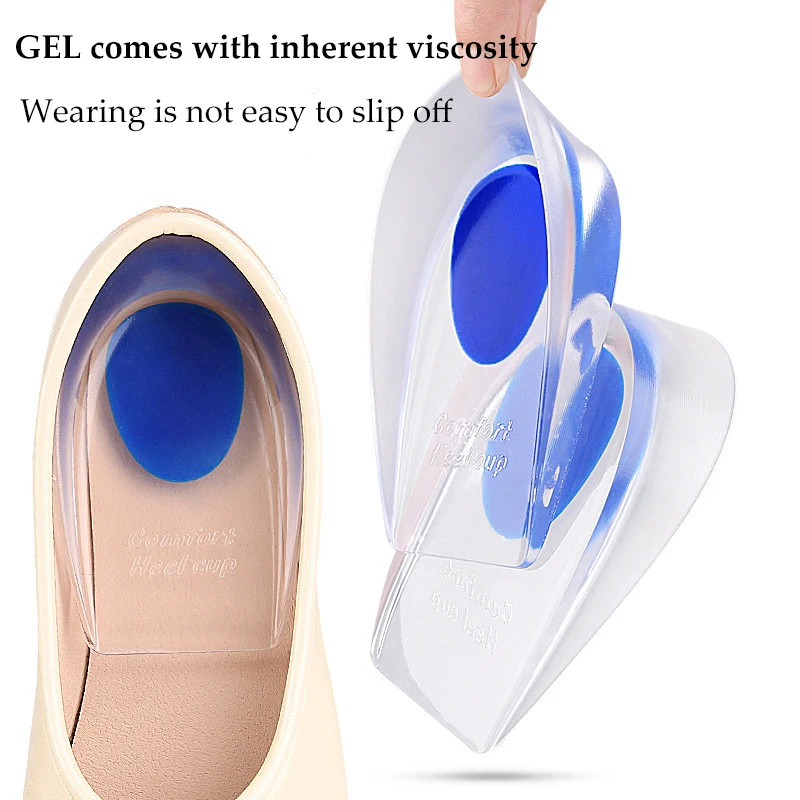 Height Increase Soft Silicone Gel Insoles for Heel Spurs Pain Foot Cushion Foot