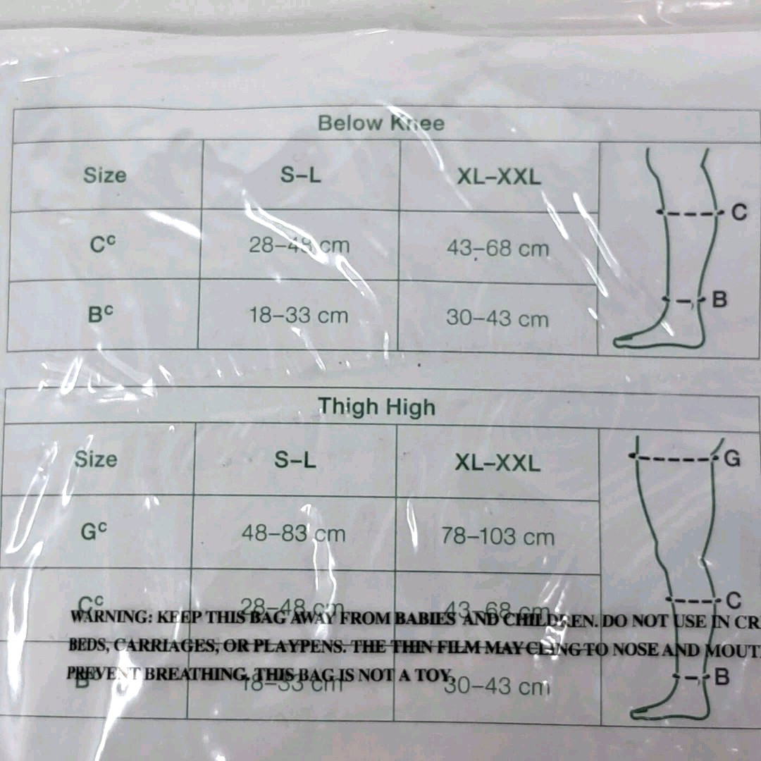 L&R Ready Wrap Liner LOT of 2 Black Garment Sock Calf and Foot Below Knee-S/M/L