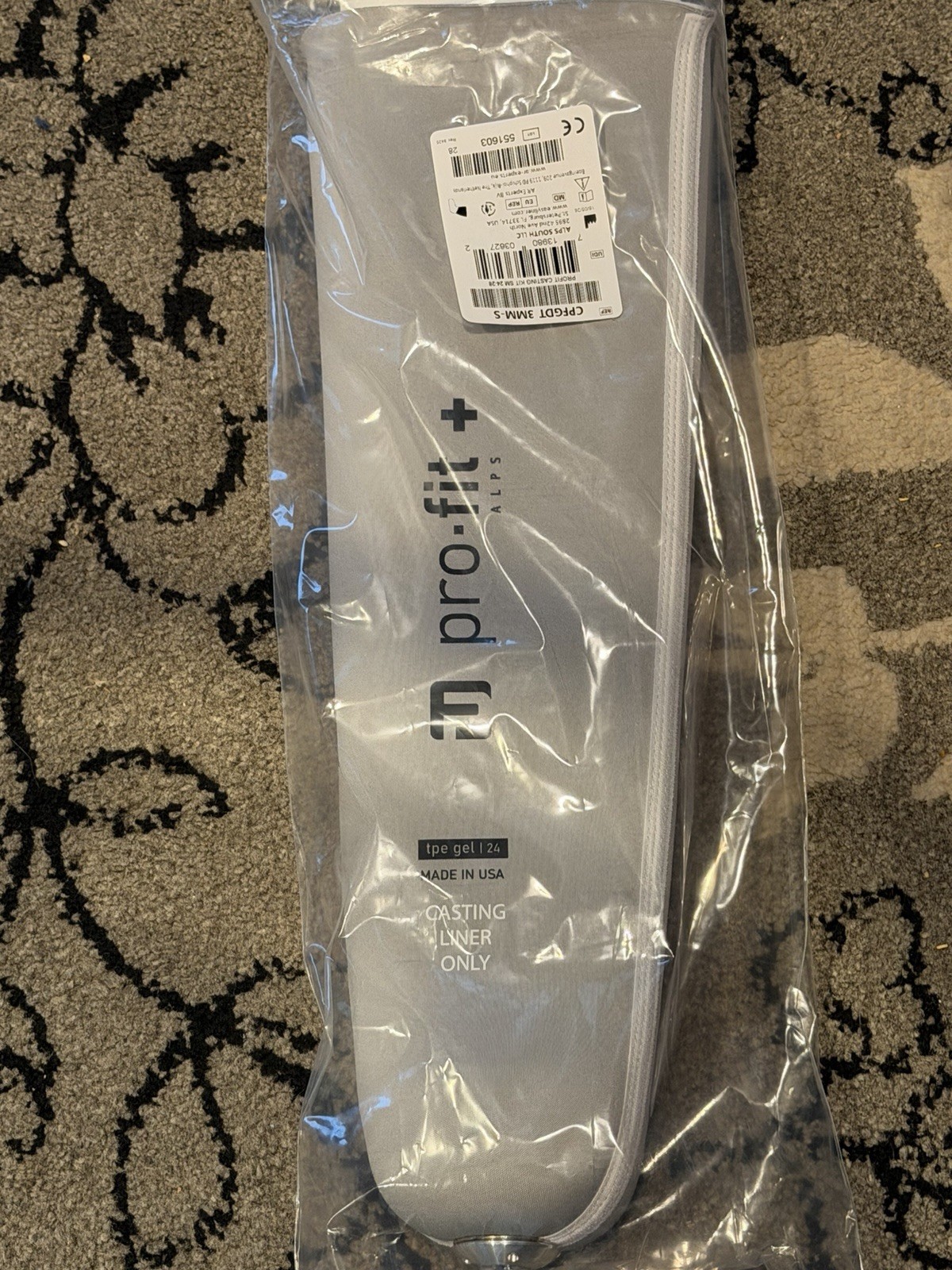 Alps Silicone Pro-Fit Prosthetic Liner CPFGDT-24, 3mm, Size 24 for AK or BK Amps