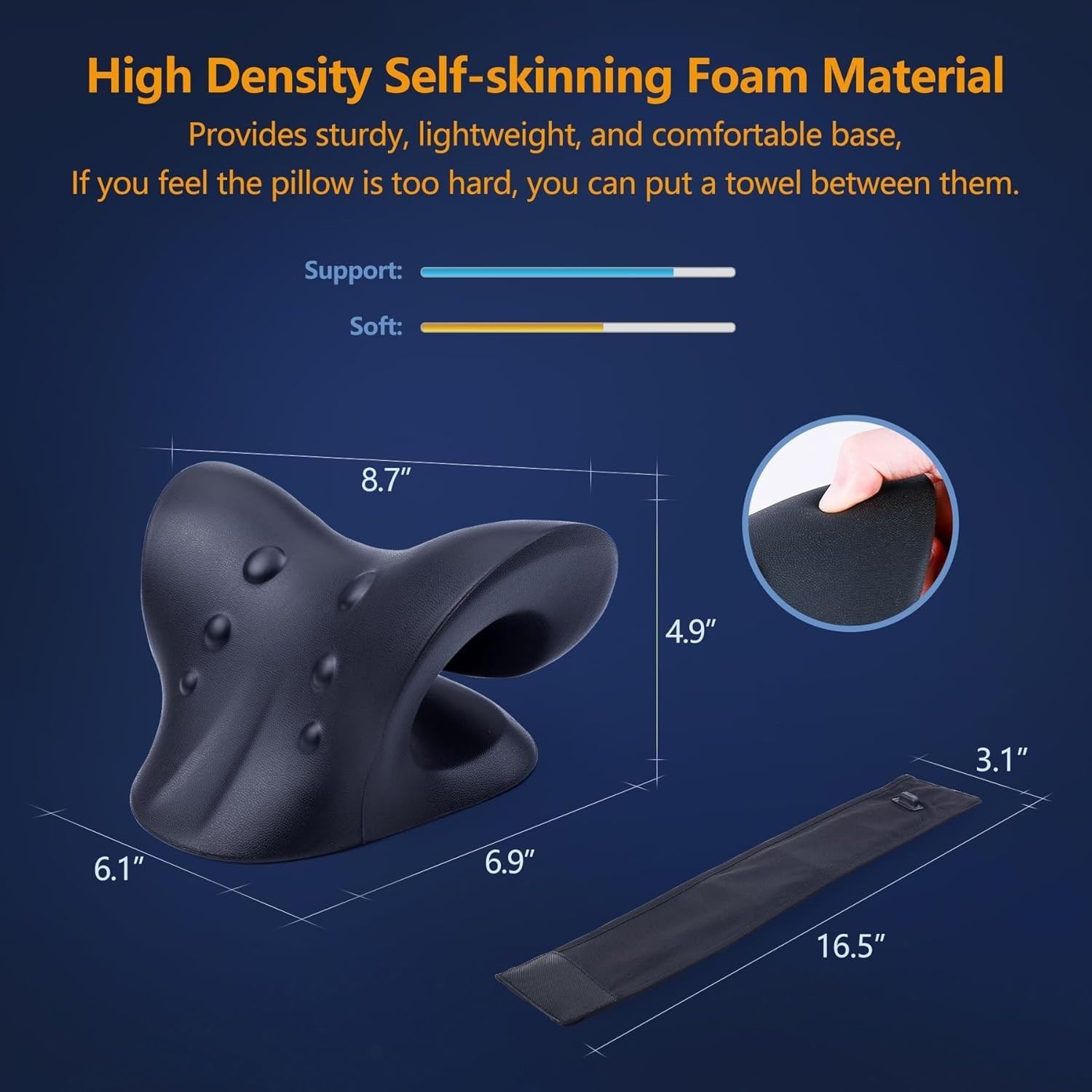Neck Traction Pillow with 3 Temperature Settings for Tailored Relief