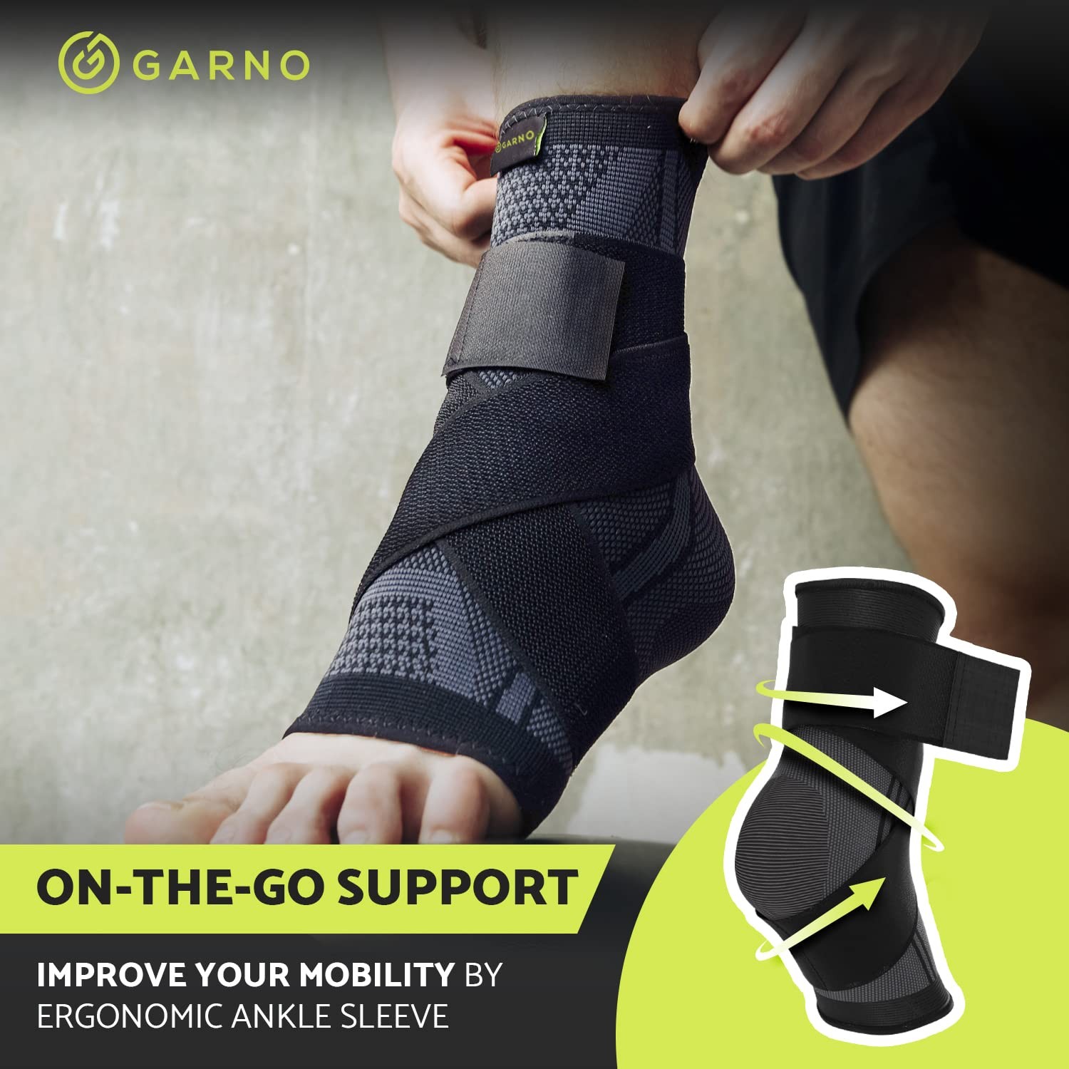 Ankle Brace – Compression Foot Sleeve with Adjustable Straps for Men & Women,…